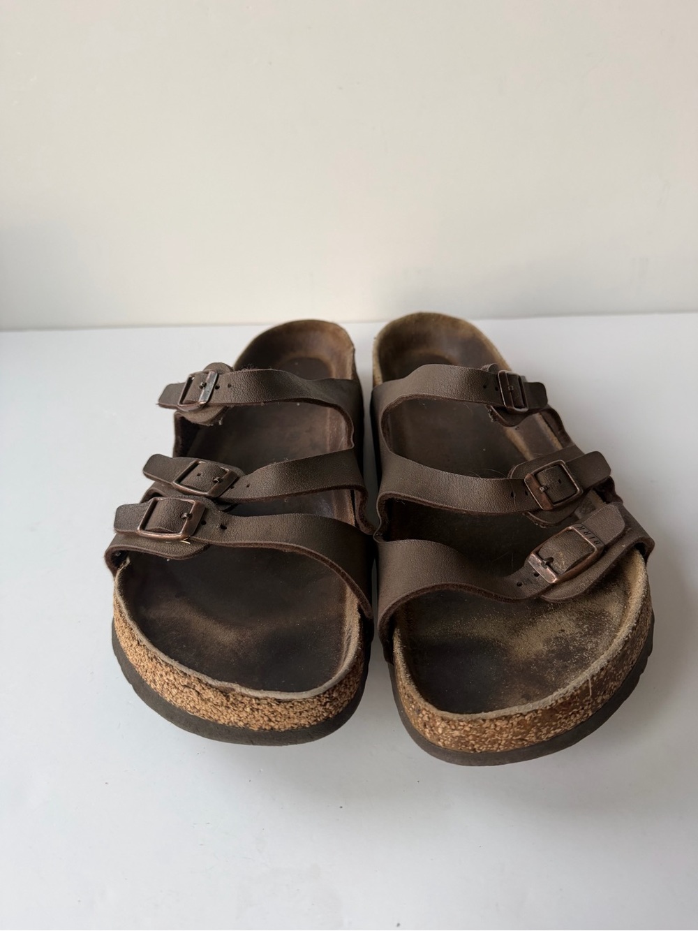 BIRKENSTOCK Florida Brown Birko 3 Strap Slide Sandals Size 40